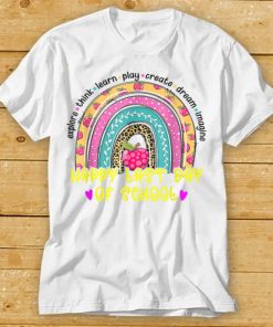 Happy Last Day of School Teacher Student Graduation Rainbow TShirt tee