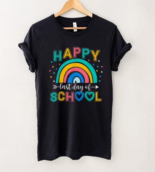 Happy Last Day of School Teacher Student Graduation Rainbow TShirts tee