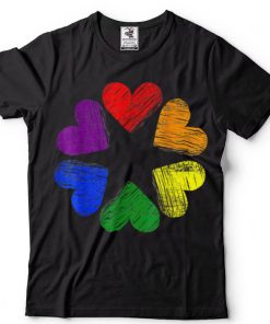 Heart LGBT Flag Rainbow Circle Of Hearts Love Gay Pride T Shirt