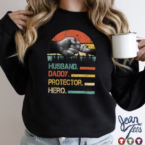 Husband Daddy Protector Hero Fathers Day Gift For Dad T Shirt tee