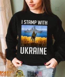 I Stamp With Ukraine Postage Stamp Flag Pride T Shirt