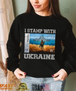 I Stamp With Ukraine Vintage Postage Stamp Flag Pride Funny T Shirt