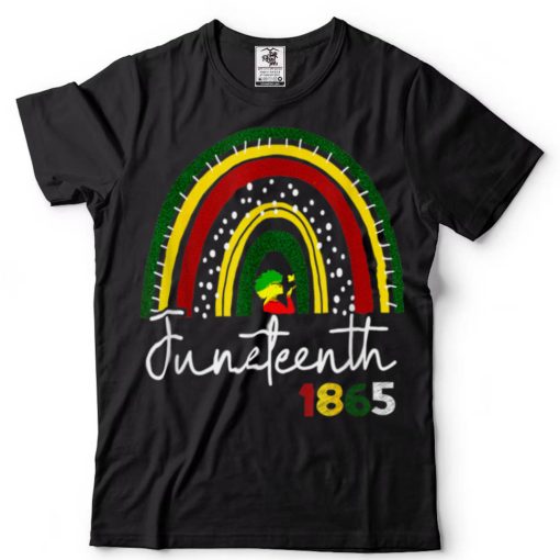 Juneteenth 1865 Black Woman African American Boho Rainbow T Shirt tee