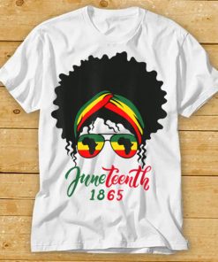 Juneteenth 1865 Girl Messy Bun Independence Day T Shirt tee