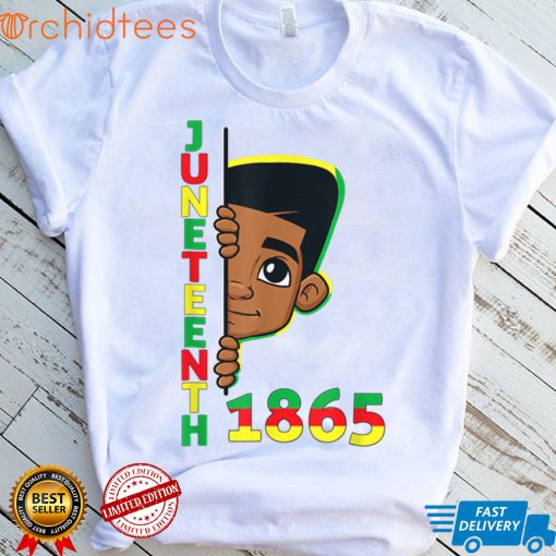 Juneteenth Celebrating 1865 Cool Brown Skin King Boys Kids T T Shirt, sweater