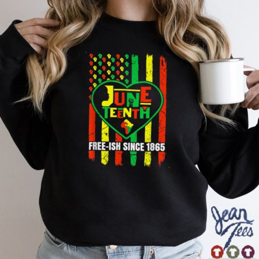 Juneteenth FreeIsh Since 1865 Afro Flag Black Men Women Kids T Shirt tee