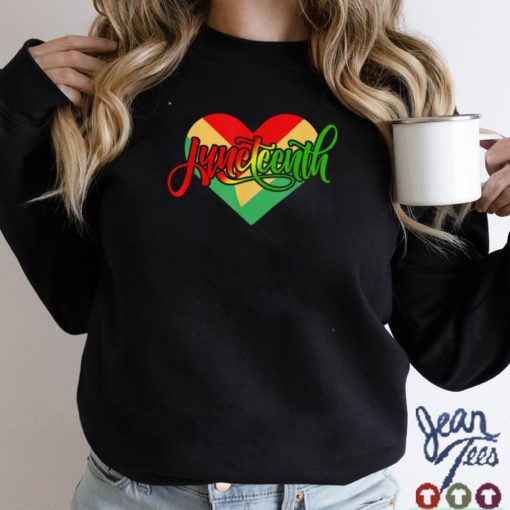 Juneteenth Heart American African Freedom Black Pride Month T Shirt tee