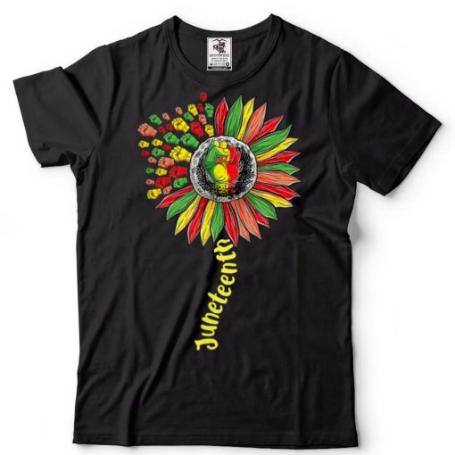 Juneteenth Sunflower Fist Black Pride African American T Shirt tee