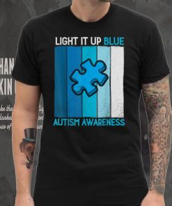 Light It Up Blue Autism Awareness Puzzle Vintage Mom Dad Kid T Shirt tee