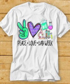 Mens Peace Love Laboratory Lab Research gifts for men women T Shirt tee