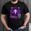 My God Is Stronger Than Lupus Awareness Month Purple Ribbon T Shirt, sweater