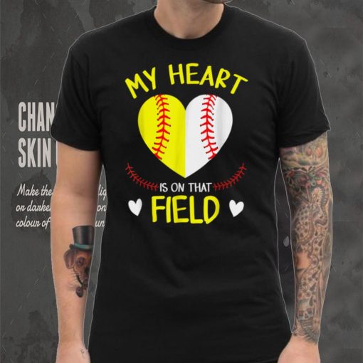 My Heart Is On That Field Tee Baseball Mother’s Day T Shirt tee
