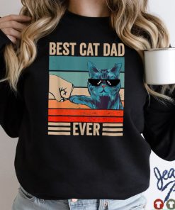 Vintage Best Cat Dad Ever Bump Fit T Shirt sweater shirt