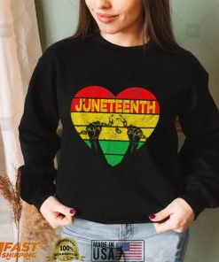 Vintage Juneteenth Raising Fist Retro Black History Month T Shirt