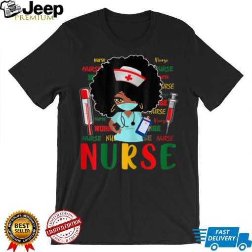 Womens African American Nurse Black History Month Pride Black Women T Shirt tee