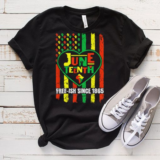 Freeish Since 1865 Men Women Kids Black Afro Juneteenth Flag T Shirt tee