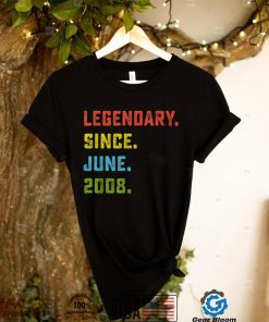 14th Birthday Gift Legendary Since June 2008 14 Years Old T Shirt