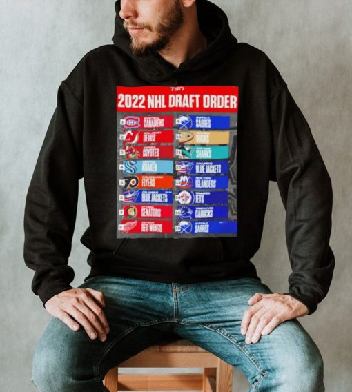 2022 NHL Draft Order Sixteen teams logo shirt