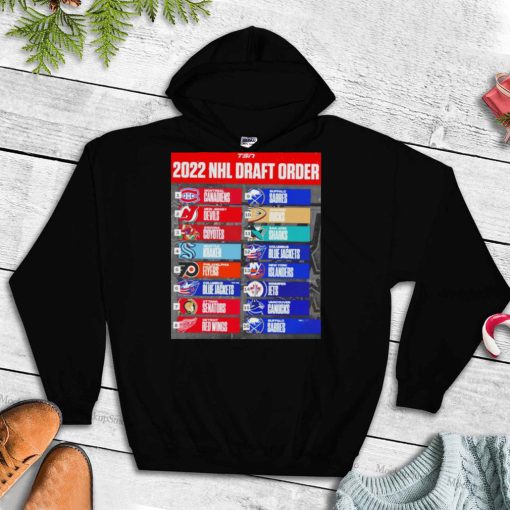 2022 NHL Draft Order Sixteen teams logo shirt