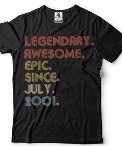 21 Year Old Awesome Since July 2001 Gifts 21st Birthday T Shirt