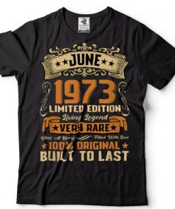 49th Birthday 49 Years Old Retro Vintage June 1973 T Shirt