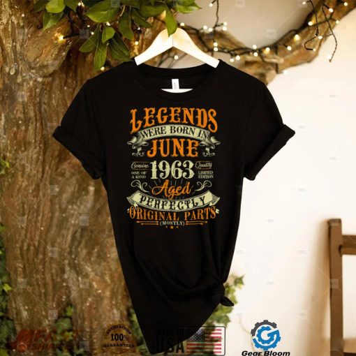 59th Birthday Gift 59 Years Old Legends Born In June 1963 T Shirt