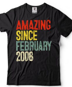 Amazing Since February 2008 14th Birthday Shirt