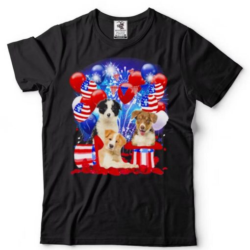 Border Collie Balloons Fireworks Shirt