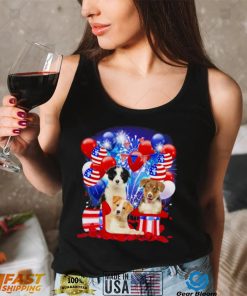 Border Collie Balloons Fireworks Shirt