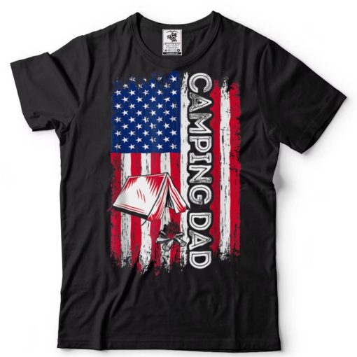 Camping DAD American Flag Camper Dad Father’s Day T Shirt