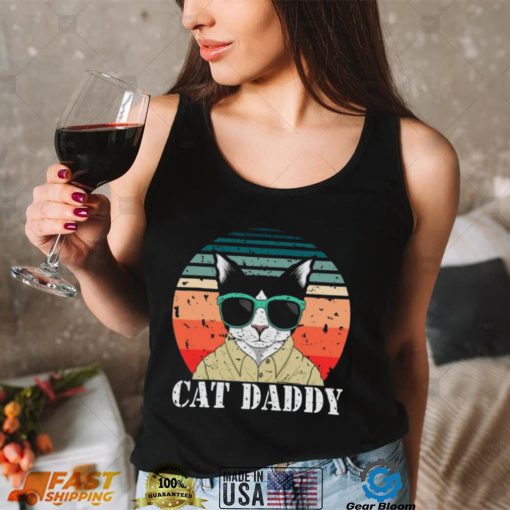 Cat Daddy Sunset Vintage T Shirt, Father’s Day Gift Shirt