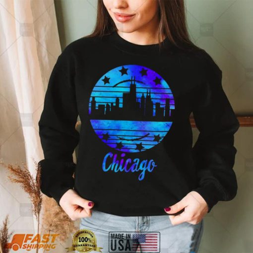 Chicago Flag Skyline Illinois USA Souvenir Chicago Flag Shirt