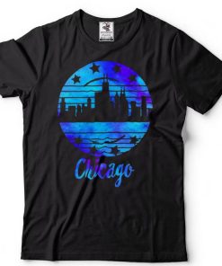 Chicago Flag Skyline Illinois USA Souvenir Chicago Flag Shirt