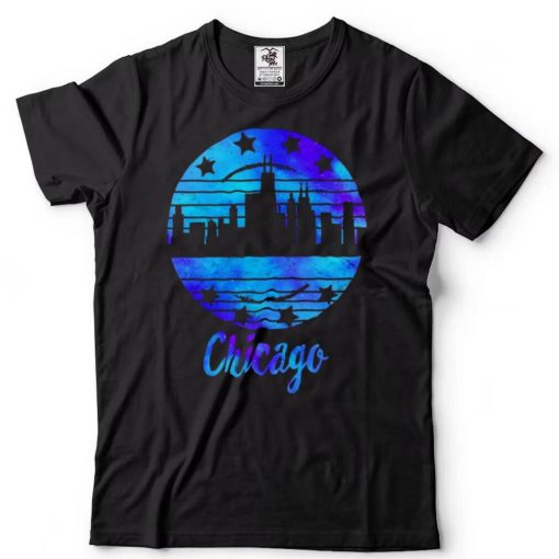 Chicago Flag Skyline Illinois USA Souvenir Chicago Flag Shirt