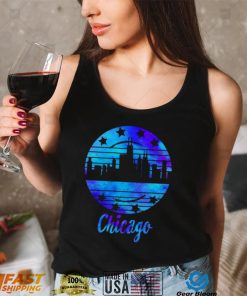 Chicago Flag Skyline Illinois USA Souvenir Chicago Flag Shirt