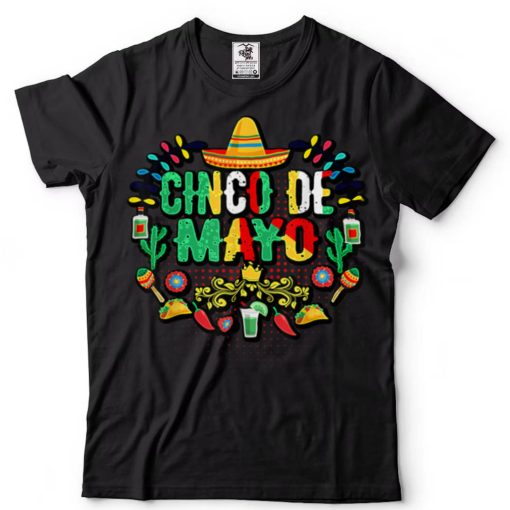 Cinco De Mayo Colorful Sombrero Mexican Hat Cinco De Mayo T Shirt