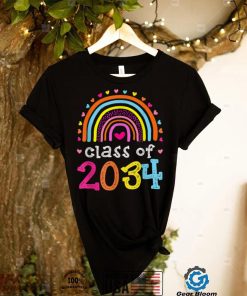 Class Of 2034 Rainbow Pink Graduate Preschool Kindergarten T Shirt
