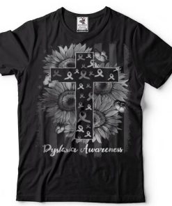 Dyslexia Awareness Sunflower Supporter Warrior T Shirt