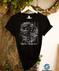 Dyslexia Awareness Sunflower Supporter Warrior T Shirt