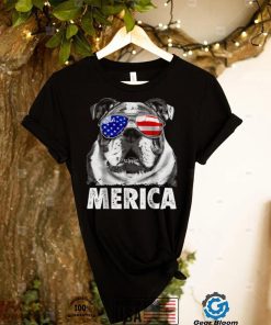 English Bulldog 4th of July Merica USA Flag Shirt