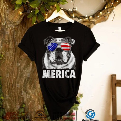 English Bulldog 4th of July Merica USA Flag Shirt