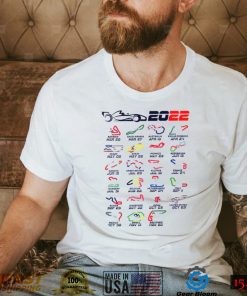 F1 2022 Season Detailed Calendar Formula One Car Racing shirt