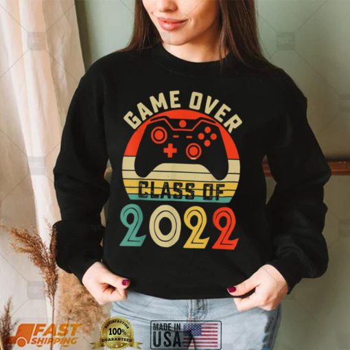 Game Over Class Of 2022 Sunset Vintage Last Day Of School T Shirt (1)