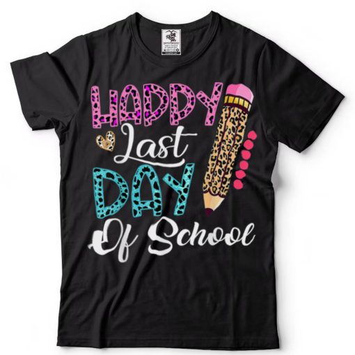 Happy Last Day Of School Shirt Kids Teacher Student Leopard T Shirt