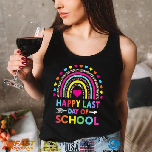 Happy Last Day of School Teacher Student Graduation Rainbow T Shirt