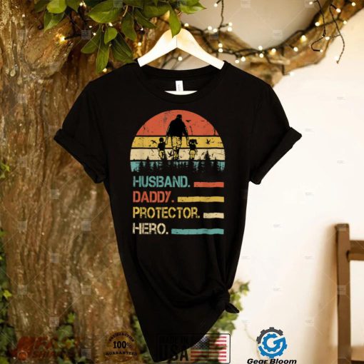 Husband Daddy Protector Hero Father’s Day Vintage Retro T Shirt