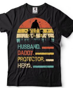 Husband Daddy Protector Hero Father's Day Vintage Retro T Shirt