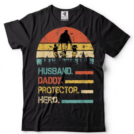 Husband Daddy Protector Hero Father’s Day Vintage Retro T Shirt