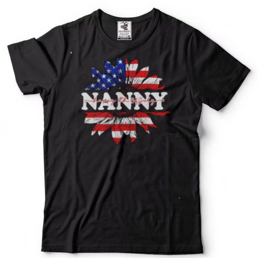 Sunflower American nanny patriotic usa flag 4th of july shirt