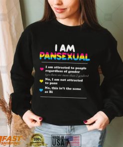 I Am Pansexual LGBTQIA Pride Rainbow Hearts T Shirt